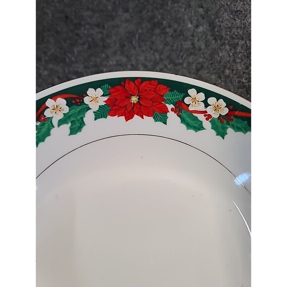 Vintage Tienshan Crown Ming  Deck the Halls Large Serving Bowl Christmas 9.5" - Picture 3 of 6